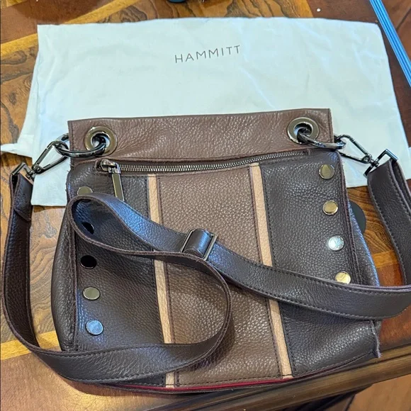Hammitt Two-Tone Brown Leather Messenger Bag